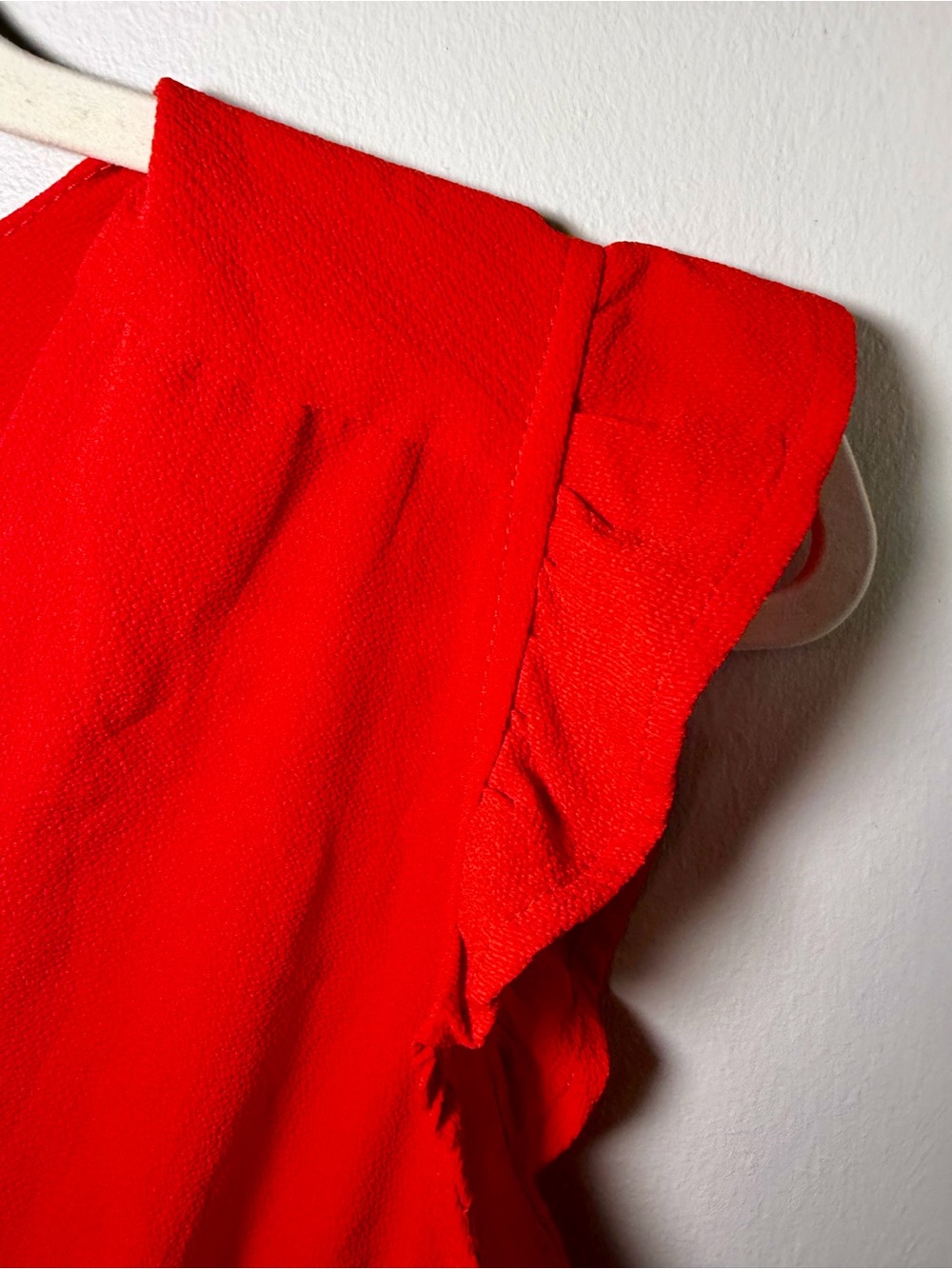 Monteau Red Wrap Peplum Blouse - Picture 4 of 7